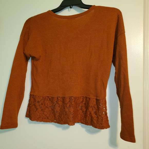 Burnt Orange Lace Sweater - Picture 2 of 3